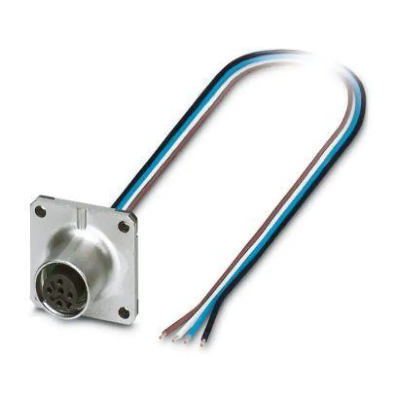SACC-SQ-M12FS-4CON-25F/0,5 - Device connector front mounting