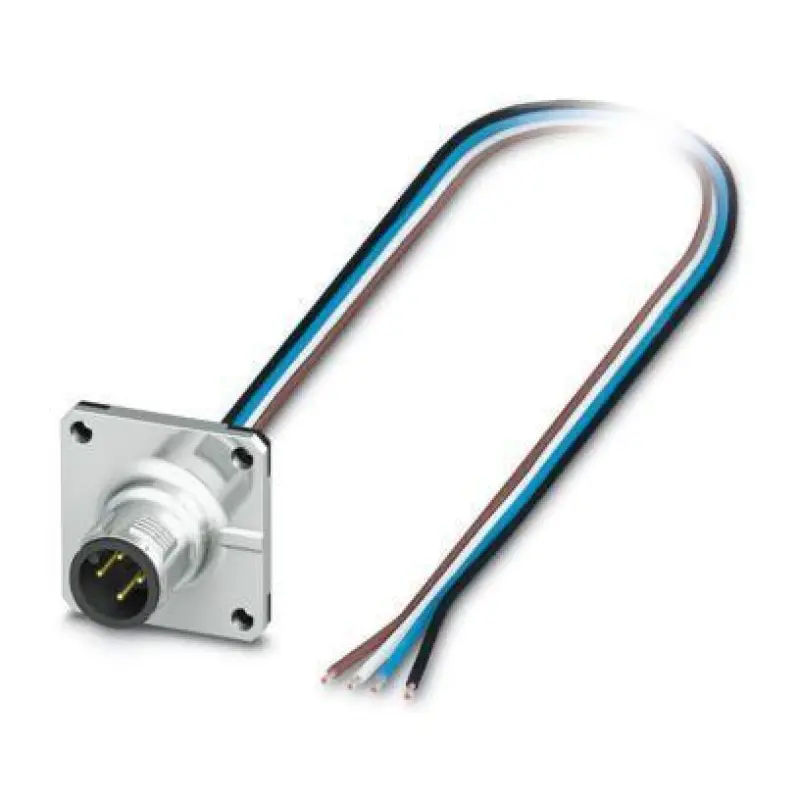 SACC-SQ-M12MS-4CON-25F/0,5 - Device connector front mounting