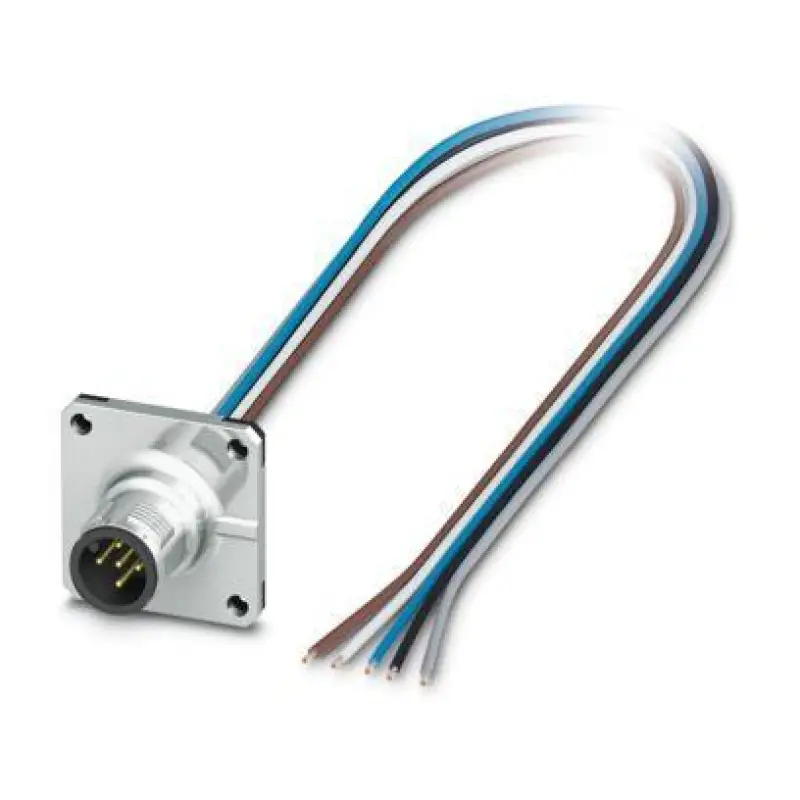 SACC-SQ-M12MS-5CON-25F/0,5 - Device connector front mounting