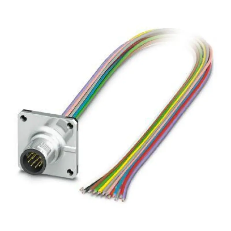 SACC-SQ-M12MS-12CON-25F/0,5 - Device connector front mounting