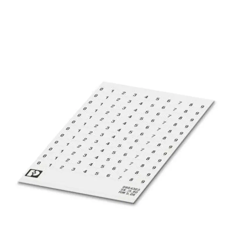 SK  5,08/3,8: 0-9 - Marker card