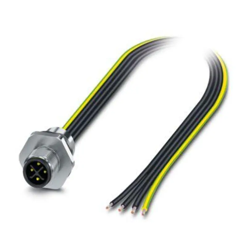 SACC-E-M12MSS-4P-M16XL/0,5 PE - Device connector front mounting